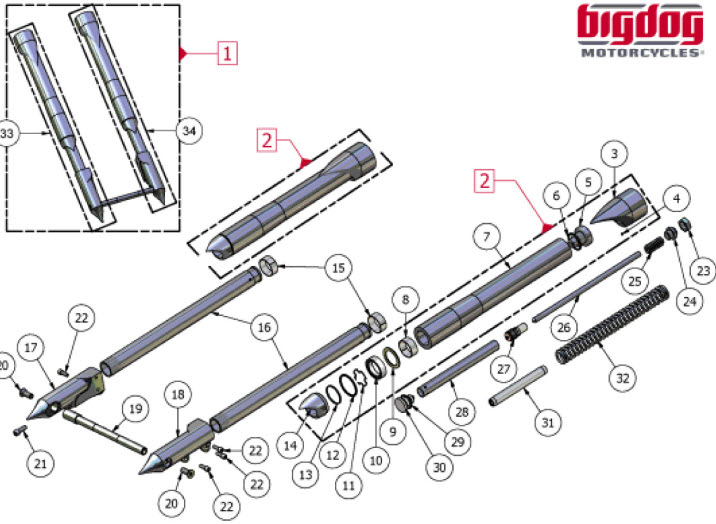 (16) FORK TUBES BULLDOG PITBULL INVERTED KIT - Click Image to Close